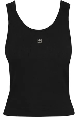Givenchy Top, Dame, Sort, M, Bomuld, Sort Ribbet Tank Top