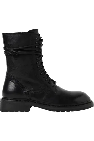 ANN DEMEULEMEESTER Sko, Dame, Sort, 36 1/2 EU, Læder, Sorte LaceUp Ankelstøvler
