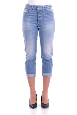 Dondup Jeans, Dame, Blå, W27, Bomuld, Blå Jeans med Logo og Lommer