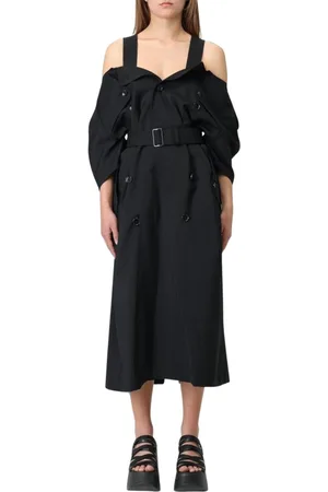 JUNYA WATANABE Kjole, Dame, Sort, M, Uld, Sort Off-Shoulder Midi Kjole