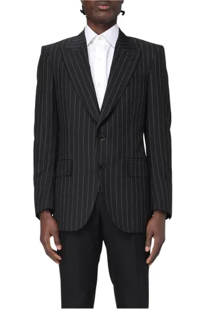 Tom Ford Jakkesæt, Herre, Sort, L, Sort Pinstripe Blazer Suit