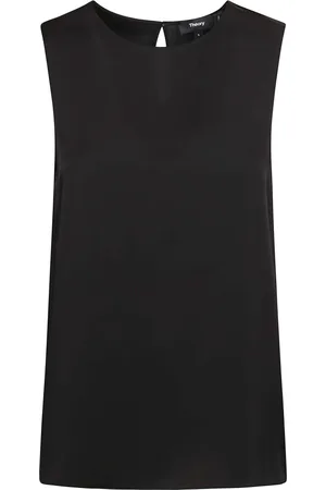 THEORY Top, Dame, Sort, M, Silke Ærmeløs Top