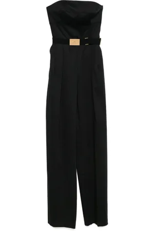 Elisabetta Franchi Jumpsuits & Playsuits, Dame, Sort, S, Sorte Kjoler med Aftagelig Taljebælte