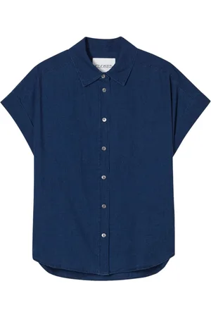 Closed Bluser & Skjorter, Dame, Blå, S, Uld, Blå Button-Up Skjorte