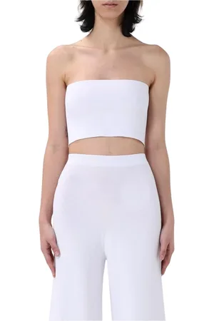 LIVIANA CONTI Top, Dame, Hvid, M, Uld, Strikket To-Delt WideLeg Bukser