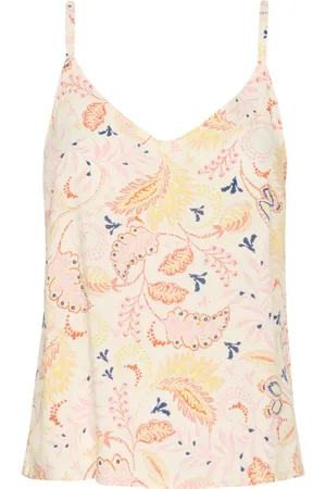 Part Two Top, Dame, Flerfarvet, S, Uld, Bluse med Paisley Print og Justerbare Stropper