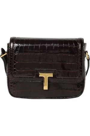 Tom Ford Taske, Dame, Brun, ONE SIZE, Uld, Brun læder crossbody skuldertaske