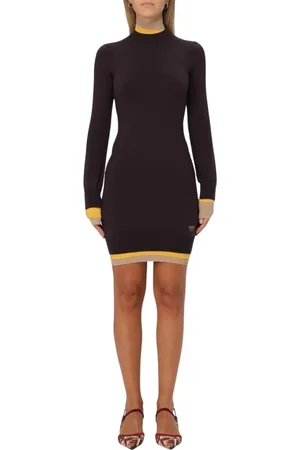Fendi Kjole, Dame, Rød, 2XS, Uld, Vin Strik Mini Kjole
