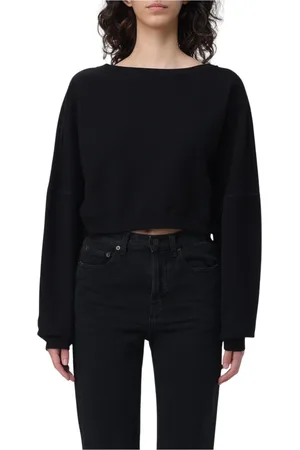 Saint Laurent Sweathshirts & Hoodies, Dame, Sort, XS, Uld, Sort Bådhals Sweater