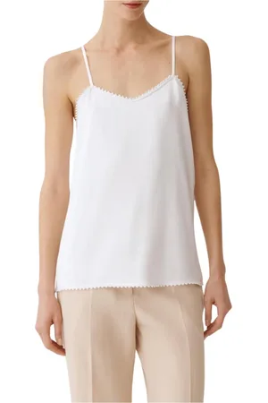 Fabiana Filippi Top, Dame, Hvid, XS, Hvid Silke Camisole Elegant Stil