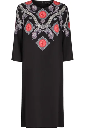 Etro Kjole, Dame, Sort, XS, Silkekjole med sidelommer