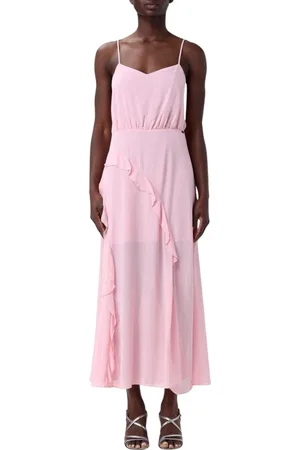 Armani Exchange Kjole, Dame, Lyserød, S, Chiffon, Ruffle Detail Midi Kjole