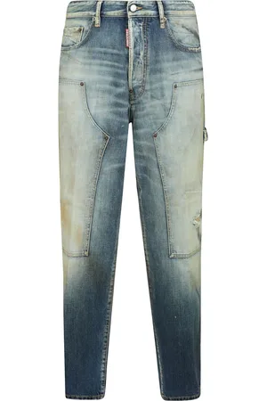 Dsquared2 Jeans, Herre, Blå, S, Bomuld, Løstsiddende Straight Leg Jeans
