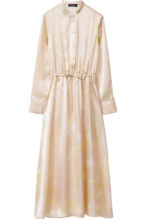 Fabiana Filippi Kjole, Dame, Lyserød, M, Elegant Blomstret Midi Kjole