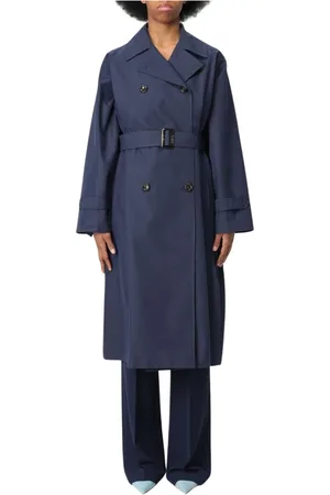 Liu Jo Frakke, Dame, Blå, M, Bomuld, Blå Dobbelt Brystet Trench Coat