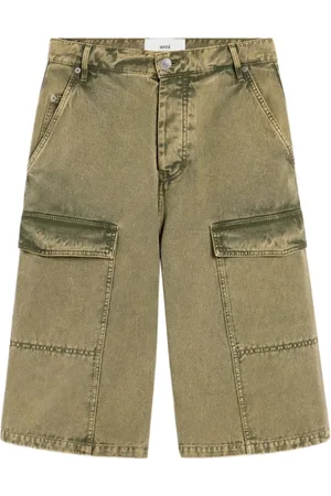 Ami Shorts, Herre, Grøn, W31, Denim, Lomme Løs Knaphuls Shorts