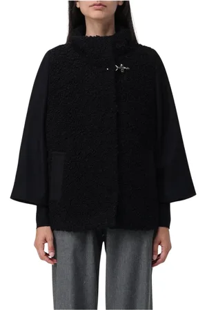 FAY Jakke, Dame, Sort, S, Sort Cape Cardigan Jakke