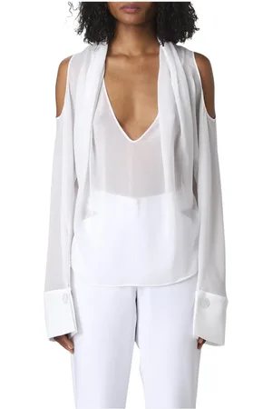 GENNY Bluser & Skjorter, Dame, Hvid, XS, Elegant Silkebluse