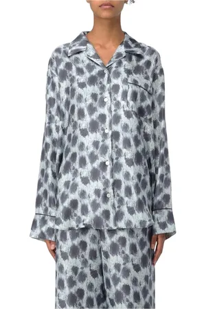 Marni Bluser & Skjorter, Dame, Grå, S, Leopard Print Silk Pajama Set