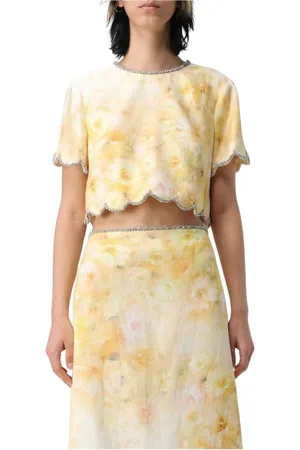Serafini Bluser & Skjorter, Dame, , M, Blomstret Crop Top