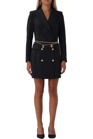 Elisabetta Franchi Kjole, Dame, Sort, XS, Elegant ChainBelt Mini Kjole