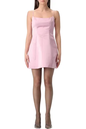 BLUMARINE Kjole, Dame, Lyserød, M, Satin, Elegant Grøn Satinkjole