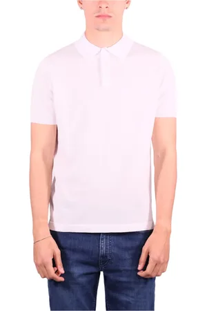 KANGRA CASHMERE Top, Herre, Hvid, XL, Bomuld, Hvid Bomuld Polo T-shirts