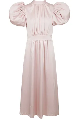 ROTATE Kjole, Dame, Lyserød, M, Satin, Puff Midi Kjole