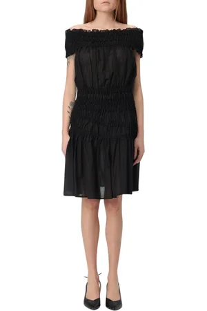 Tory Burch Kjole, Dame, Sort, XS, Bomuld, Elegant Sort Smocket Minikjole