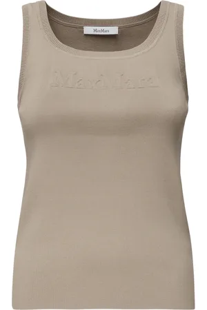 Max Mara Strik, Dame, , L, Ribbed Top med Rund Halsudskæring
