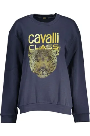 Roberto Cavalli Sweathshirts & Hoodies, Dame, Blå, XL, Bomuld, Sweatshirts