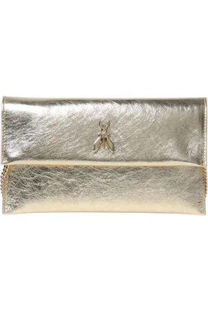 Patrizia Pepe Taske, Dame, Gul, ONE SIZE, Uld, Guld Metallic Clutch Taske