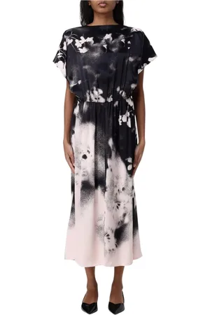 HUGO BOSS Kjole, Dame, Sort, L, Uld, Elegant Sort Midi Kjole
