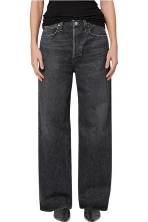AGOLDE Jeans, Dame, Sort, W26, Bomuld, Klassiske Sorte Wide Leg Jeans