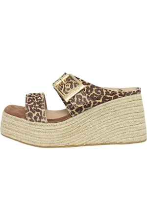 Colors of California Sko, Dame, Flerfarvet, 36 EU, Læder, Animal Print Platform Sandaler Eco-Læder