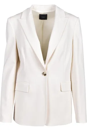 Pinko Jakke, Dame, Hvid, M, Elegant Blazer med stretchstof