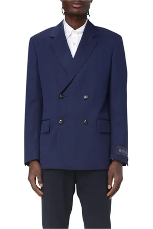 HUGO BOSS Jakke, Herre, Blå, L, Elegant Blå Blazer Jakke