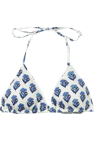 MC2 SAINT BARTH Badetøj, Dame, Flerfarvet, S, Hvid Blomstret Bikini Top