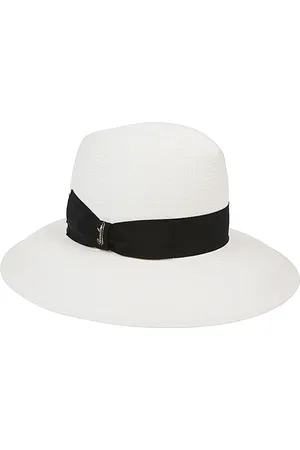 Borsalino Tilbehør, Dame, Hvid, L, Sort Panama Fin Hat