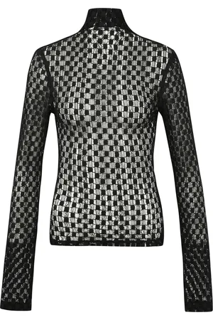 Rohe Top, Dame, Sort, M, Geometrisk Blonde Top med Baglukning