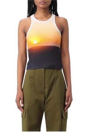 Msgm Top, Dame, Flerfarvet, M, Bomuld, Gul Sunset Tank Top