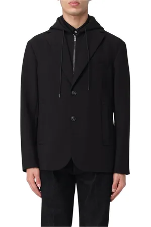 Emporio Armani Jakke, Herre, Sort, S, Sort Hættet Blazer Jakke