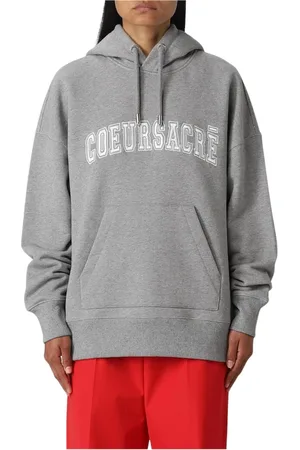 Ami Sweathshirts & Hoodies, Dame, Grå, 2XL, Bomuld, Minimalist Grå Hættetrøje Sweatshirt