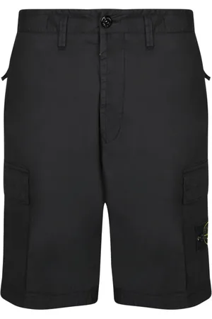 Stone Island Shorts, Herre, Sort, W33, Bomuld, Cargo Bermuda Shorts med knaplukning