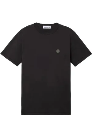 Stone Island Top, Herre, Sort, L, Bomuld, Slim Fit T-shirt med Compass Logo