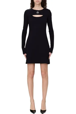 Marine Serre Kjole, Dame, Sort, M, Elegant Sort Midi Kjole