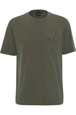 Barbour Top, Herre, Grøn, XL, Bomuld, Afslappet pasform T-shirt i lys salvie