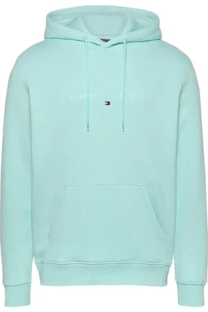 Tommy Hilfiger Sweathshirts & Hoodies, Herre, Blå, 2XL, Bomuld, Blå Hættetrøje med Logo
