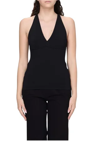 Max Mara Top, Dame, Sort, L, Brun Halterneck Top