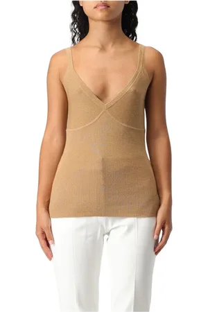 Max Mara Top, Dame, , L, Elegant Ribbet Silke Top